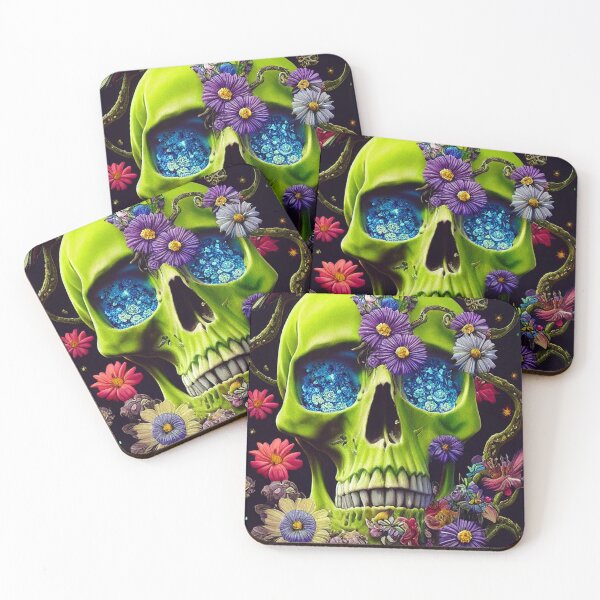 Item preview, Skull With Flowers American Gothic – Cute Floral Skull designed and sold by MadeByRobots.