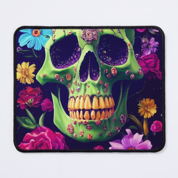Item preview, Skull With Flowers American Gothic – Cute Floral Skull designed and sold by MadeByRobots.