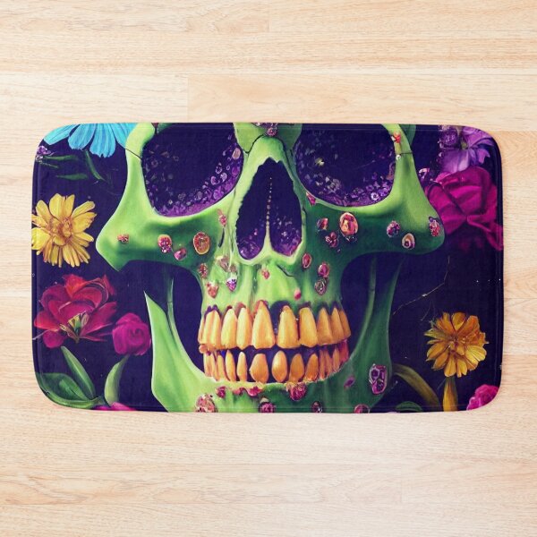 Item preview, Skull With Flowers American Gothic – Cute Floral Skull designed and sold by MadeByRobots.