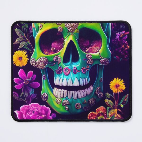 Item preview, Skull With Flowers American Gothic – Cute Floral Skull designed and sold by MadeByRobots.
