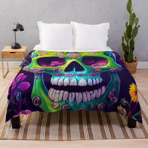 Item preview, Skull With Flowers American Gothic – Cute Floral Skull designed and sold by MadeByRobots.