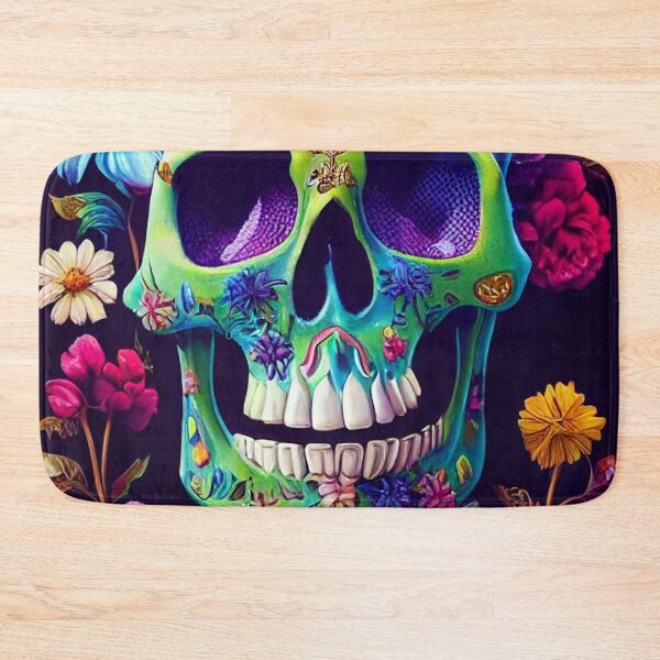 Item preview, Skull With Flowers American Gothic – Cute Floral Skull designed and sold by MadeByRobots.