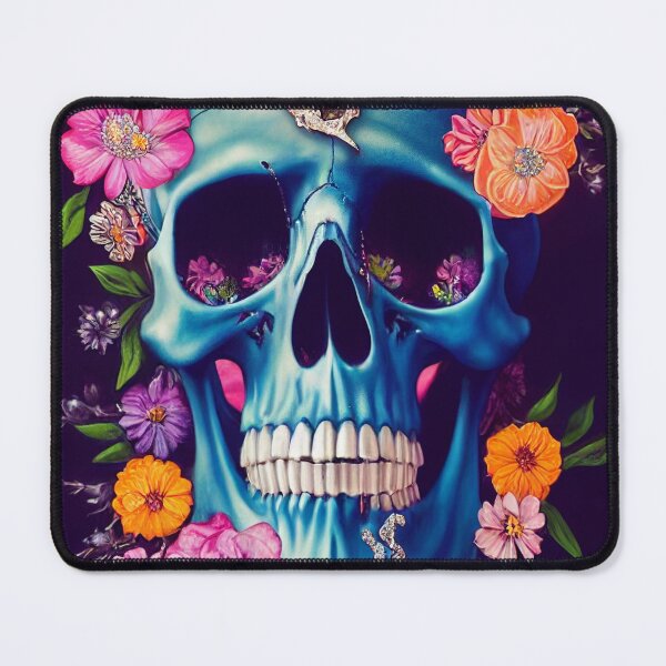Item preview, Skull With Flowers American Gothic – Cute Floral Skull designed and sold by MadeByRobots.