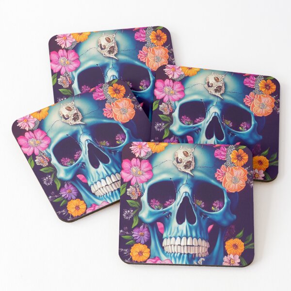 Item preview, Skull With Flowers American Gothic – Cute Floral Skull designed and sold by MadeByRobots.