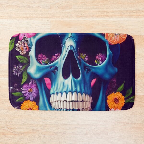 Item preview, Skull With Flowers American Gothic – Cute Floral Skull designed and sold by MadeByRobots.