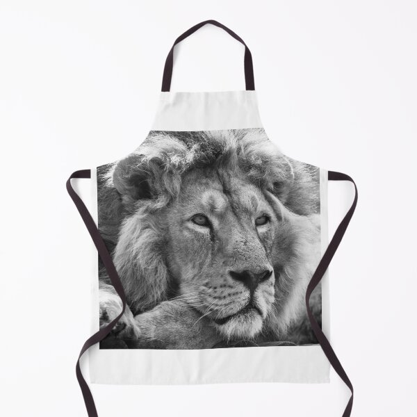 Item preview, Black and white male lion portrait designed and sold by cdkphotos.