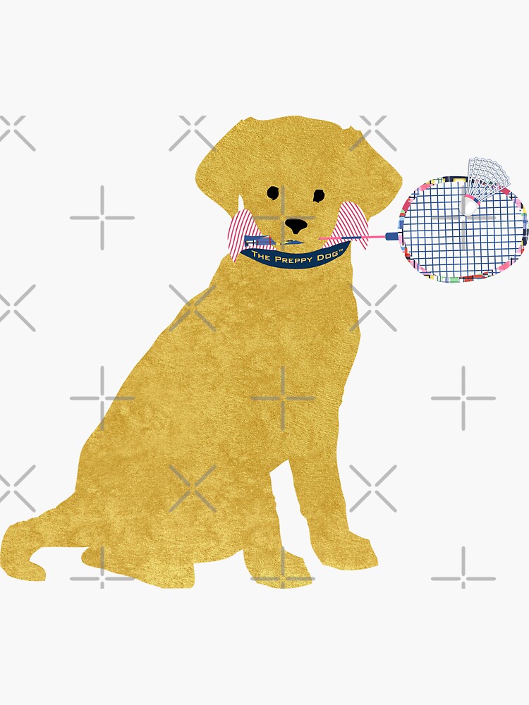 Preppy Golden Retriever Badminton Dog by emrdesigns