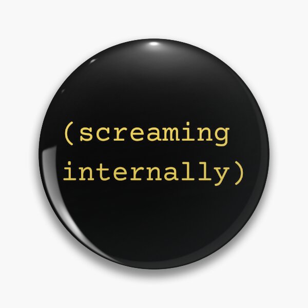 Item preview, Screaming Internally in yellow Typewriter funny introvert sarkasm designed and sold by marie-inks.