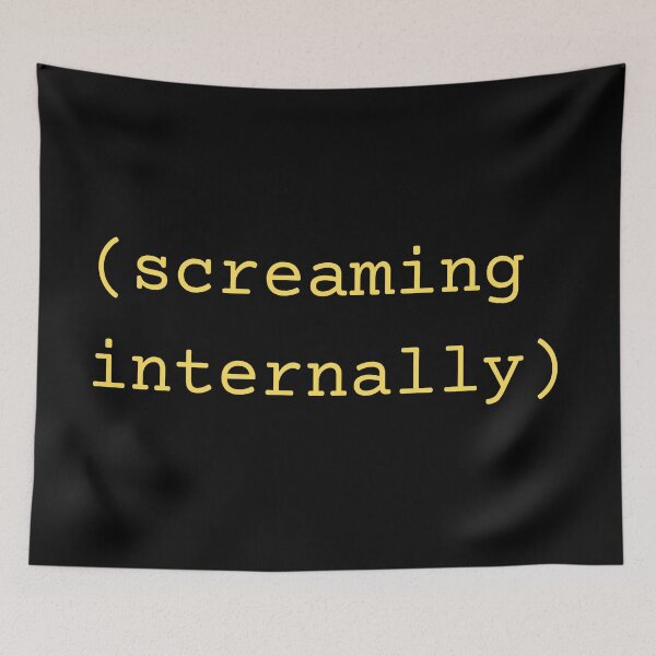 Item preview, Screaming Internally in yellow Typewriter funny introvert sarkasm designed and sold by marie-inks.