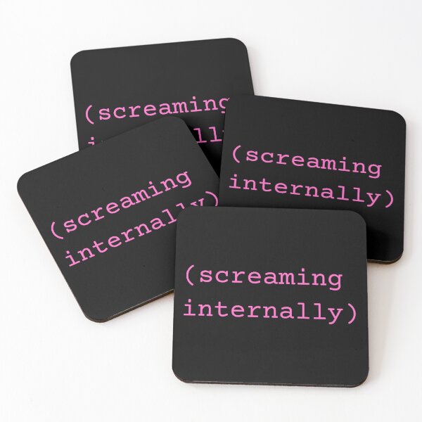 Item preview, Screaming Internally in pink Typewriter funny introvert sarkasm designed and sold by marie-inks.