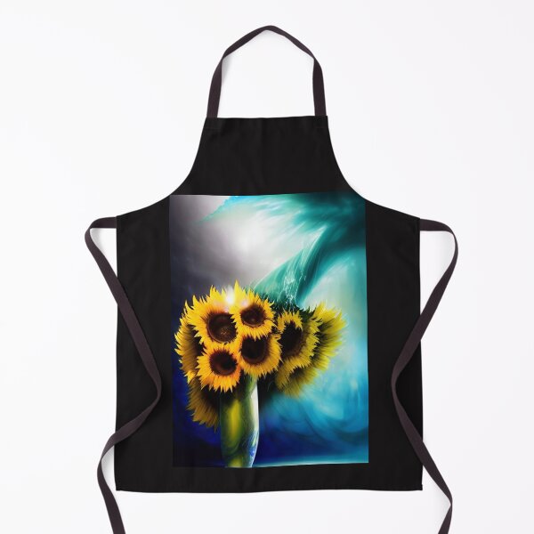 Item preview, STUNNING CENTREPIECE SUNFLOWERS IN A VASE TEAL BACKGROUND designed and sold by sailorsam1805.
