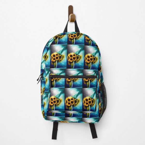 Item preview, STUNNING CENTREPIECE SUNFLOWERS IN A VASE TEAL BACKGROUND designed and sold by sailorsam1805.