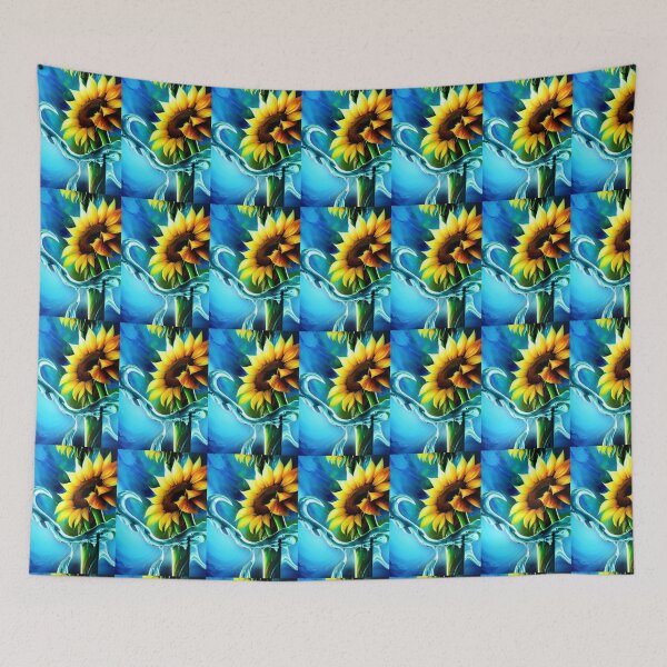 Item preview, STUNNING SUNFLOWER BLUE BACKGROUND designed and sold by sailorsam1805.