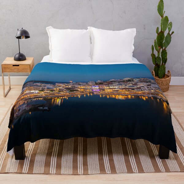 Item preview, Clear Agios Nikolaos, Lake Voulismeni evening by night, sparkling lights & water reflections designed and sold by HTPOP.