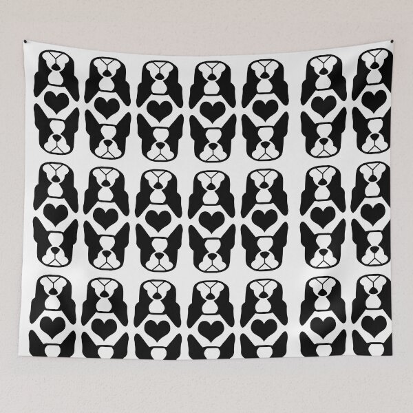 Item preview, I love my Boston Terrier - Bostons and hearts pattern - Boston Terrier mom designed and sold by smooshfaceutd.