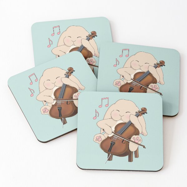 Item preview, Cute Cello Playing Kawaii Bunny rabbit designed and sold by Jazznote.