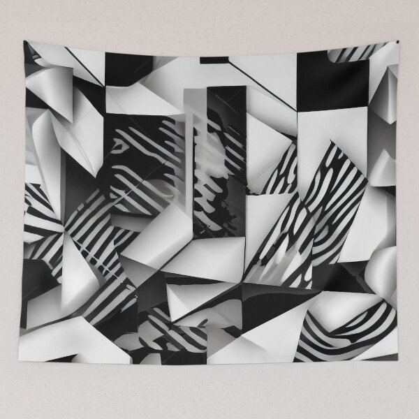 Item preview, Abstract Design with Geometric Shapes in Grey, Black and White Colors designed and sold by NECHSTORE.