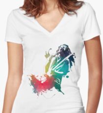Camiseta entallada de cuello en V Tinta Frusciante