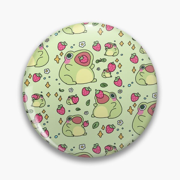 Artikelvorschau, Süßer Kawaii Pastellfarbener Frosch mit einer Erdbeere #1 entworfen und verkauft von Annisa Yuwanda.