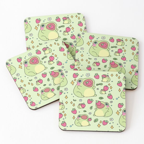 Item preview, Cute Kawaii Pastel Color Frog with a Strawberry #1 designed and sold by Annisa Yuwanda.