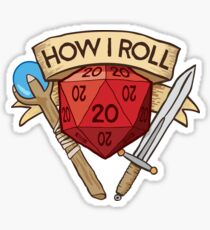 d20 Dungeons and Dragons Dice RPG Tee Sticker