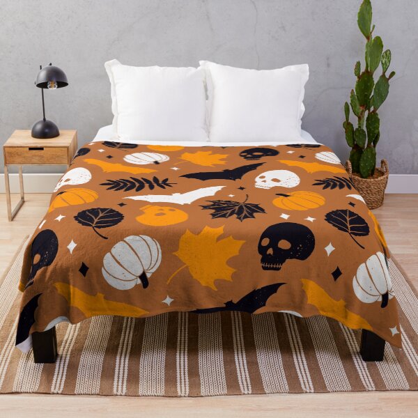 Item preview, Halloween Vintage Pumpkins, Bats and Skulls - Burnt Orange Palette designed and sold by CircusCreative.