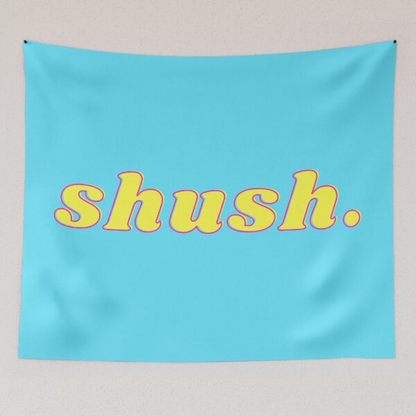 Item preview, Shush. retro vintage 1960s sign funny typography introvert quiet designed and sold by marie-inks.