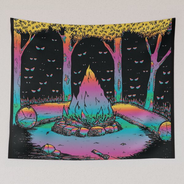 Item preview, light the fire, glowing eyes camping halloween designed and sold by XXgooddeedXX.