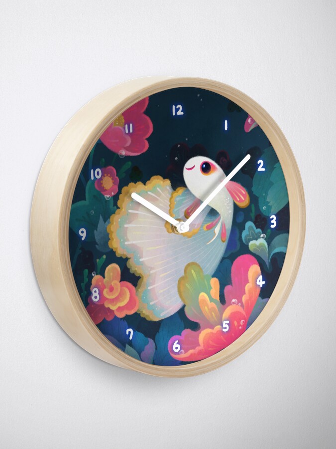 Alternate view of Flower guppy Clock