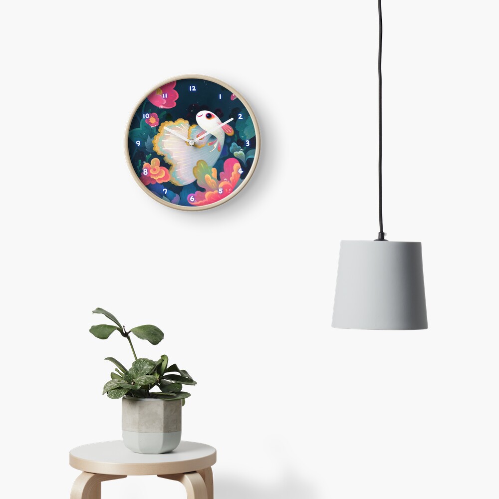 Flower guppy Clock