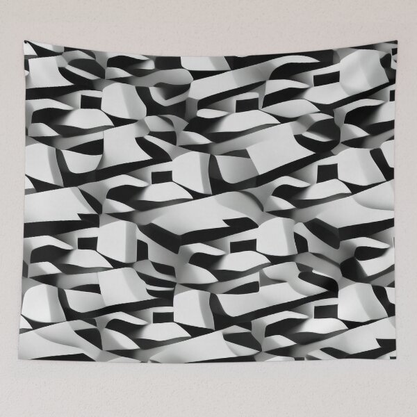 Item preview, Modern Monochromatic Pattern With 3D Effect designed and sold by NECHSTORE.