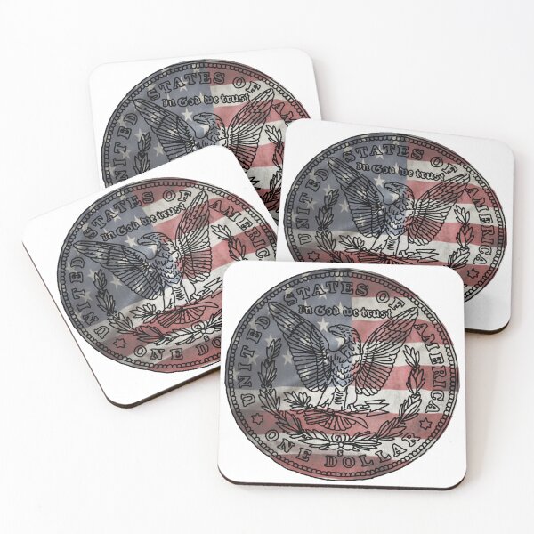 Item preview, Morgan Dollar Coin White stars and stripes designed and sold by Hammered Time.