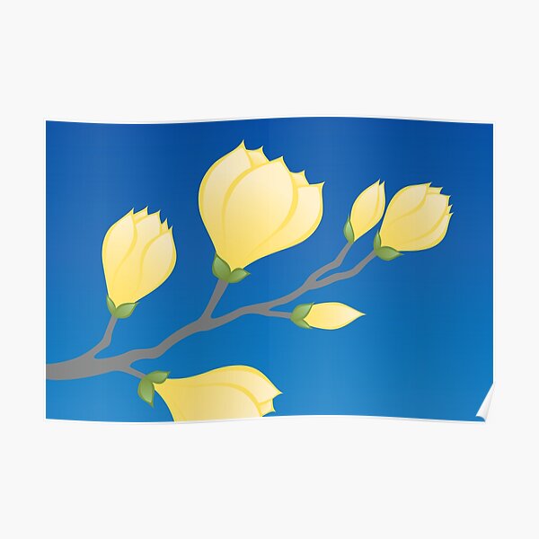 Póster «Magnolias, rama de árbol de flores amarillas.» de RyanMcgurl |  Redbubble