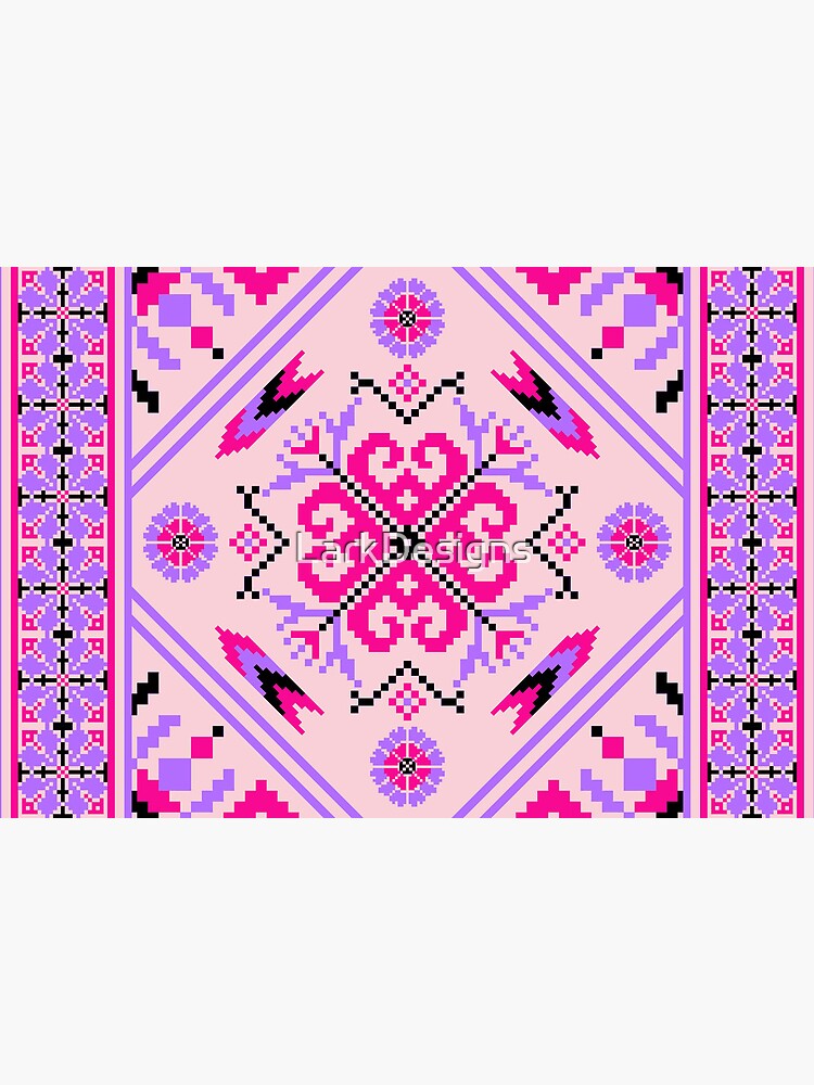 Cute Hot Pink Purple Ethnic Boho Folk Art Vintage Geometric