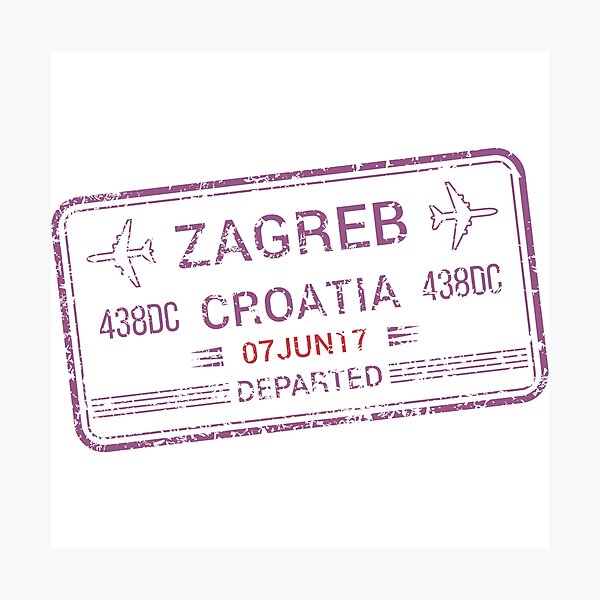 Item preview, Croatia, Zagreb - Passport Stamp designed and sold by Sejmen.