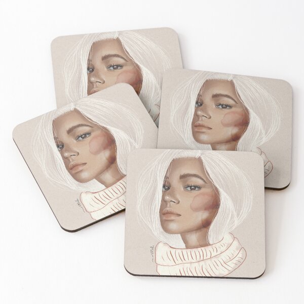 Item preview, illustration portrait woman sweater cold designed and sold by MiluArt.