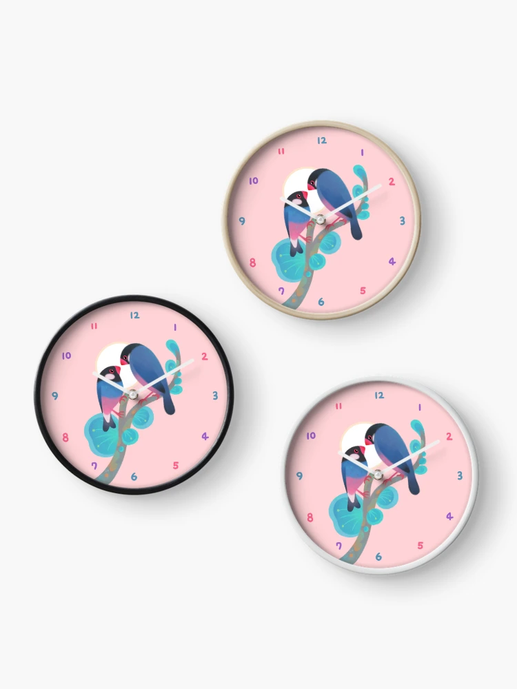 Thumbnail 3 of 4, Clock, Java sparrows designed and sold by pikaole.