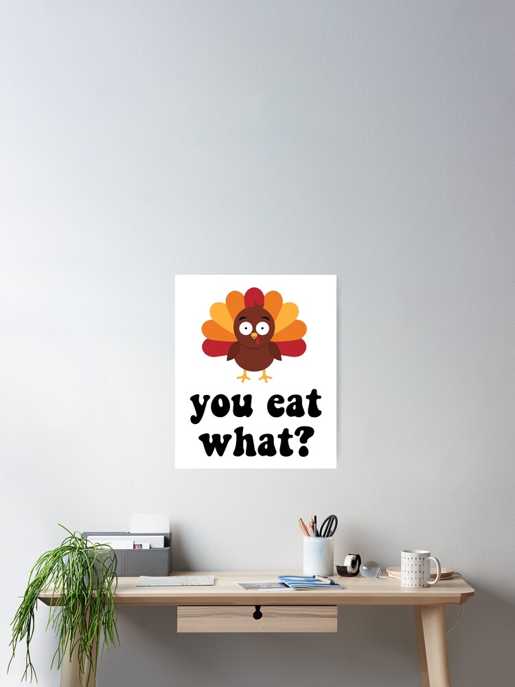 Vegan Thanksgiving Cute Vegetarian Turkey Poster