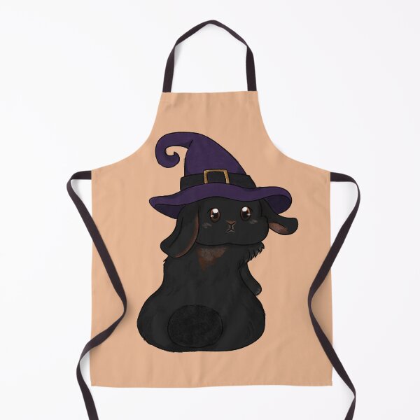 Item preview, Solid Black Rabbit Witch Left _ Bunniesmee Halloween Edition designed and sold by bunniesmee.