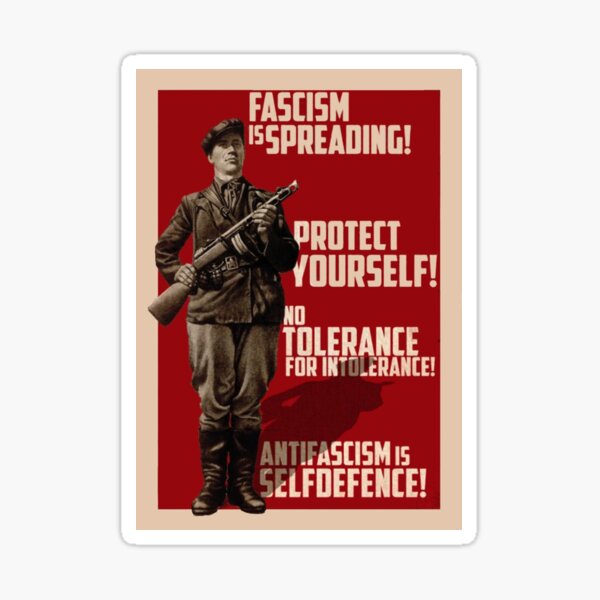 ¡El fascismo se está extendiendo! ¡Protégete a ti mismo! Pegatina