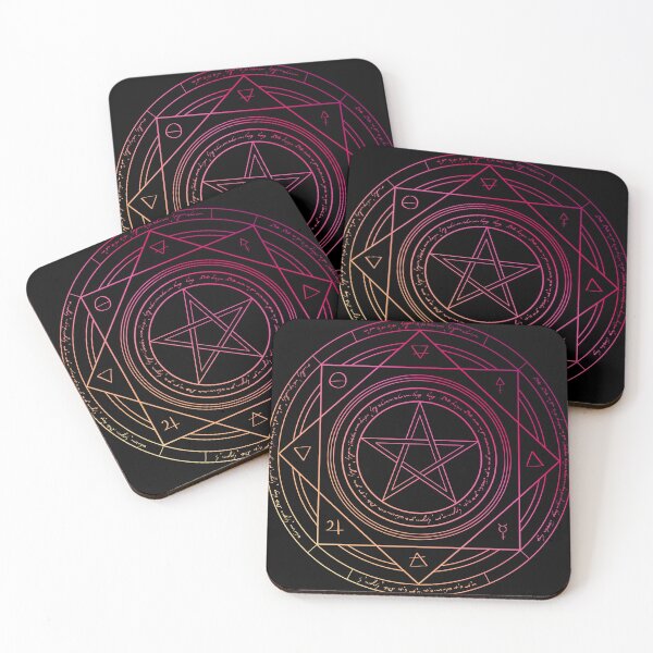 Item preview,  Pink and Yellow Alchemy Symbols Magic Circle designed and sold by Saanis.