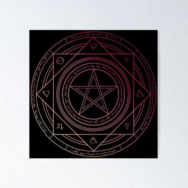Item preview,  Pink and Yellow Alchemy Symbols Magic Circle designed and sold by Saanis.