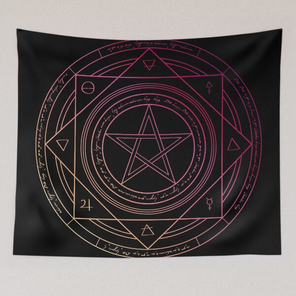 Item preview,  Pink and Yellow Alchemy Symbols Magic Circle designed and sold by Saanis.