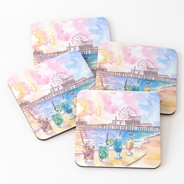 Item preview, Sunset Fruit Cocktails with Santa Monica Pier at the Beach designed and sold by artshop77.