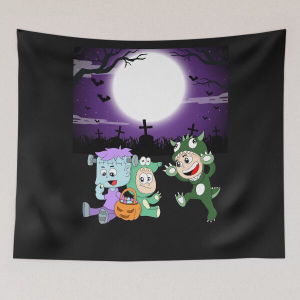 Item preview, Cartoon kids having some Halloween fun designed and sold by creativefun22.