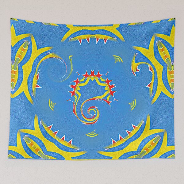 Item preview, ARUBA - ABSTRACT PAINTED FLAG OF ARUBA  - ONE HAPPY ISLAND designed and sold by Ralek.