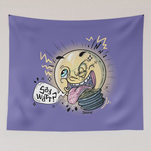 Item preview, Say Watt? funny lightbulb pun designed and sold by SPIRIMAL.