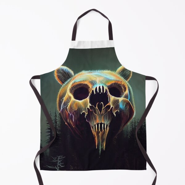 Item preview, neon glowing bear skull designed and sold by Kitzprintz.