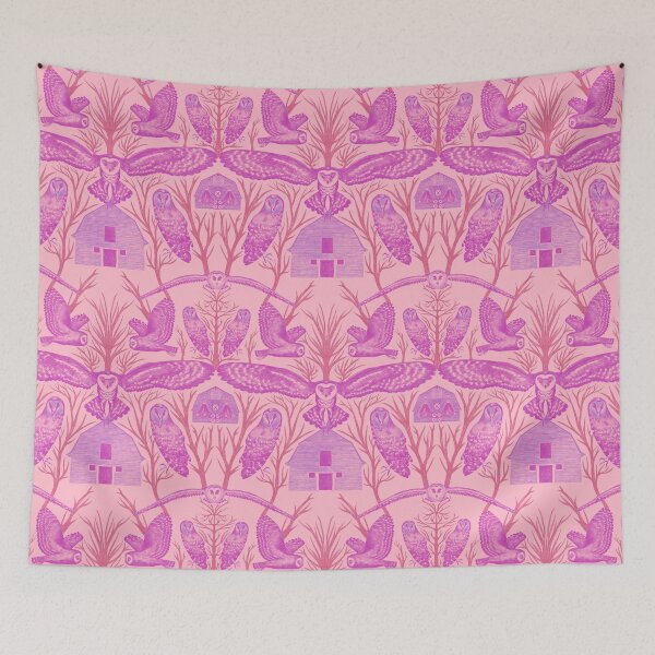 Item preview, Halloween flying owls, barns and naked trees designed and sold by Flyingwall.