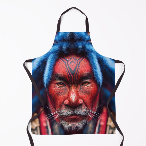 Artikelvorschau, Old Man Shaman Priest – Porträt einer psychedelischen rituellen Zeremonie eines alten Schamanen entworfen und verkauft von MadeByRobots.